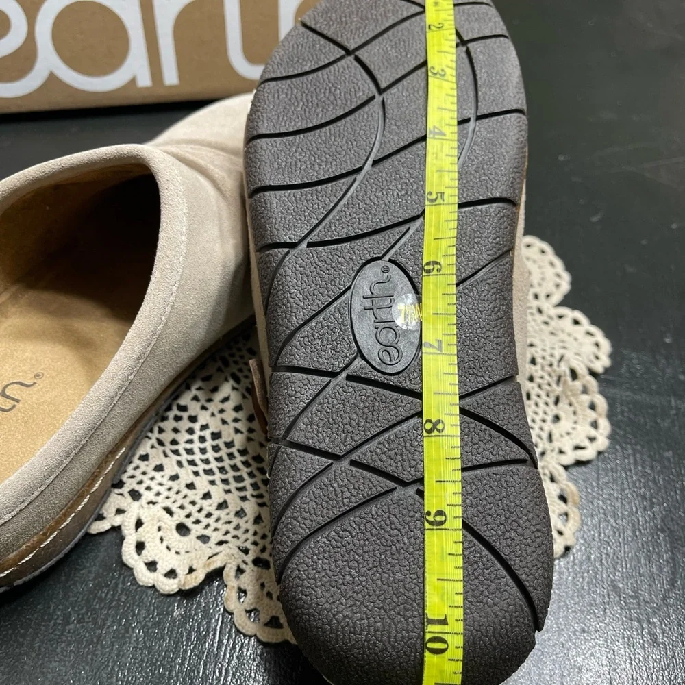 Earth Taupe Slip-On Mules with Button Accent - Picture 8 of 14